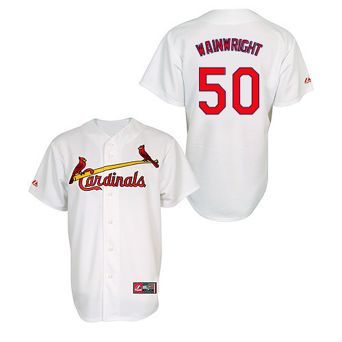 Adam Wainwright #50 MLB Jersey-St Louis Cardinals Men's Authentic Home Jersey by Majestic Athletic Baseball Jersey